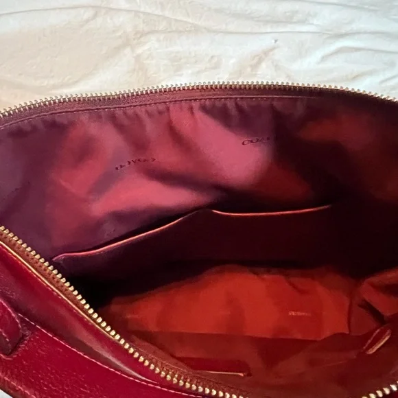 Gently used: Coach Pebble Leather Sutton Hobo, color Deep Red - Picture 8 of 15